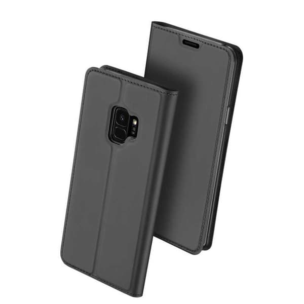 Samsung S9 Plus Flip Case Skin Pro korttilokerolla Svart