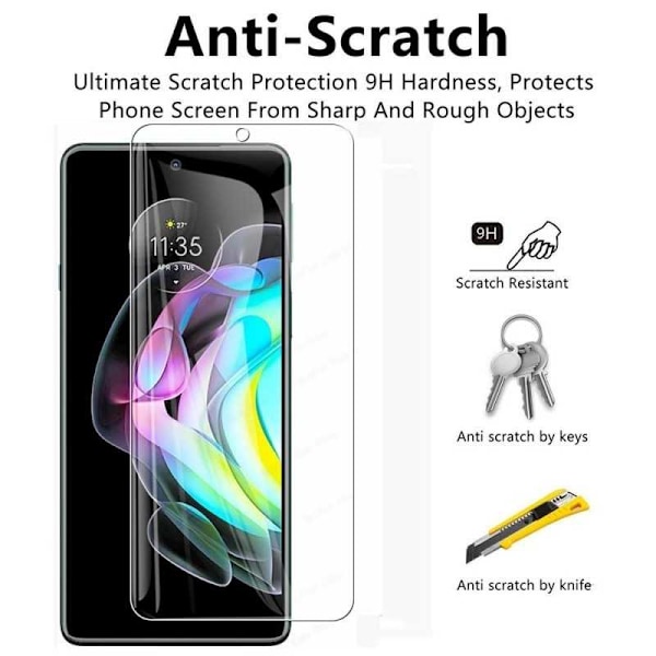 2-PACK Motorola Edge 20 Lite Hærdet glas 0,26 mm 2,5D 9H Transparent