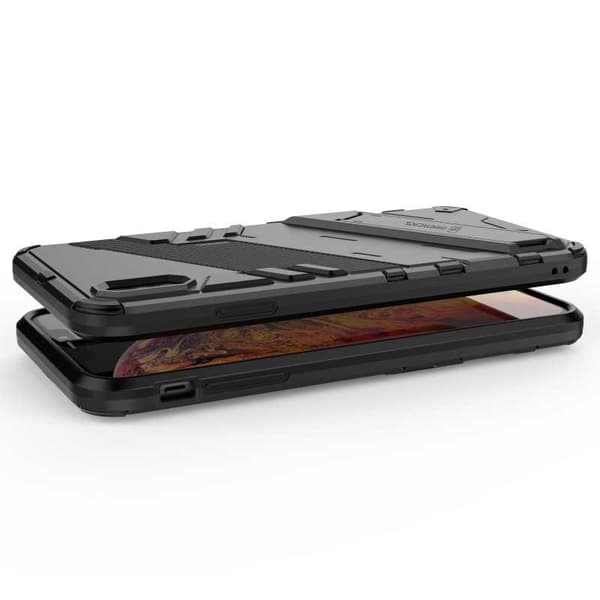 iPhone XS Max iskunkestävä kotelo jalustalla ThinArmor V2 Mörkgrön