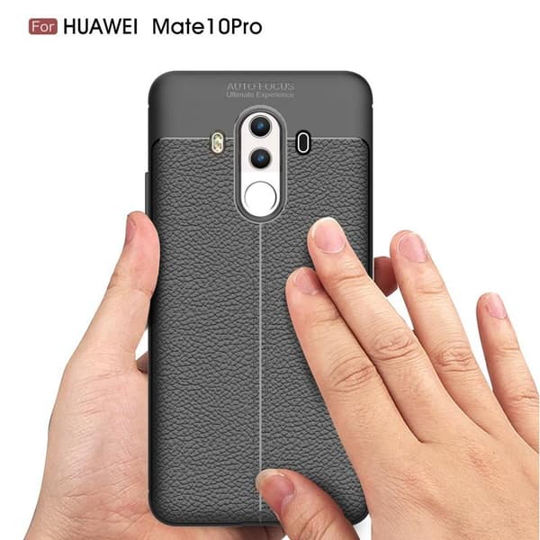 Mate 10 Pro Stöttåligt & Stötdämpande Skal LeatherBack Brun
