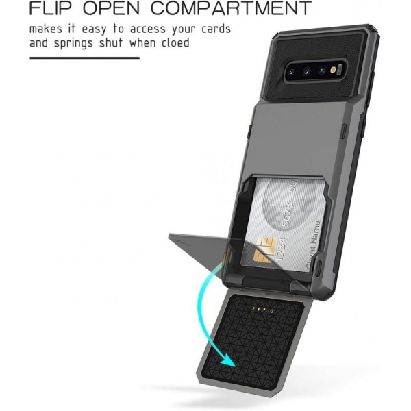 Samsung S10 Plus stødsikkert cover med ugyldigt kortrum Black
