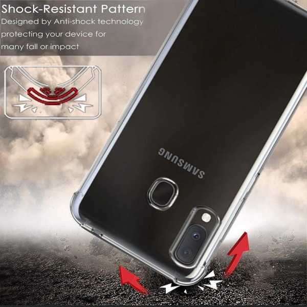 Samsung A20e stødabsorberende silikonecover Shockr (SM-A202F) Transparent
