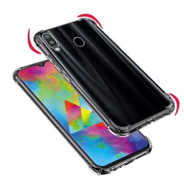 Samsung M20 iskuja vaimentava silikonikotelo Shockr Transparent