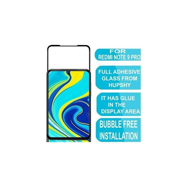 Redmi Note 9 Hærdet glas 0,26 mm 2,5D 9H Fullframe Transparent