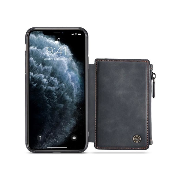 iPhone 11 Pro Max Cover Kortholder & Lynlås 4-RUMMES CaseMe Flippr Black