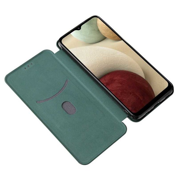 Samsung A12 Flip Case -korttipaikka CarbonDreams Vihreä Green