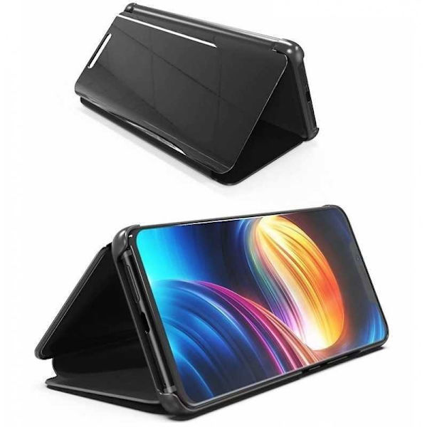 Mate 20 Pro Smart Flipfodral Clear View Standing V2 Rocket Svart