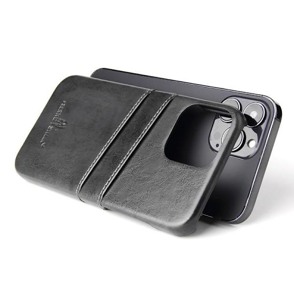 iPhone 15 Pro Max Stötdämpande Korthållare Retro Svart
