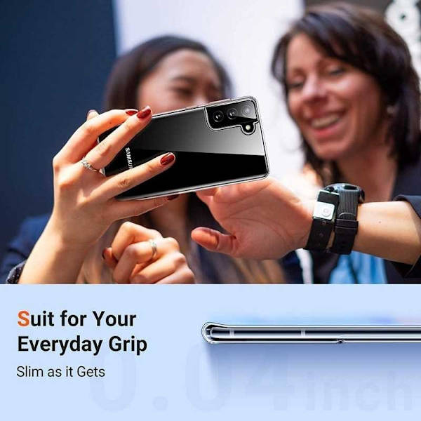 Samsung S21 FE Stöttåligt Genomskinligt Skal Simple Transparent