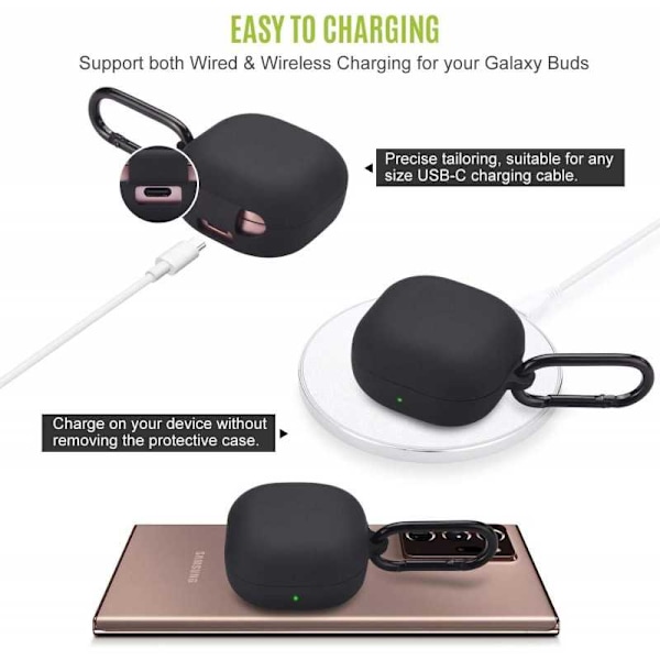 Samsung Galaxy Buds Pro / Live Skyddsfodral i Silikon Svart