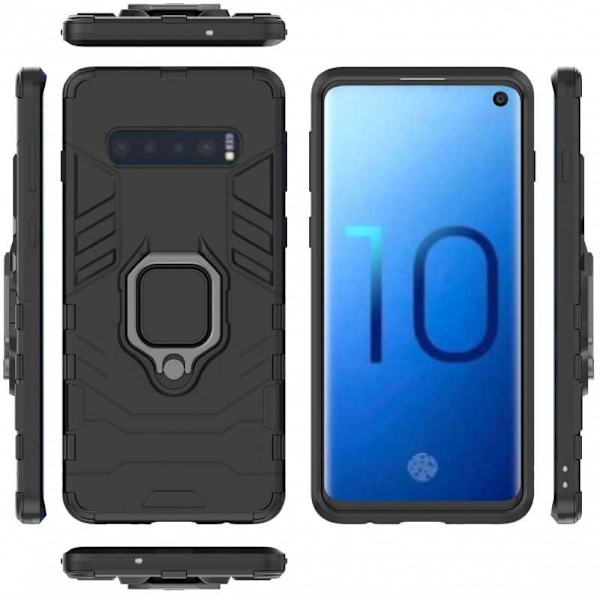 Samsung S10 Plus iskunkestävä kansi, jossa rengaspidike ThinArmor (SM-G975F) Black