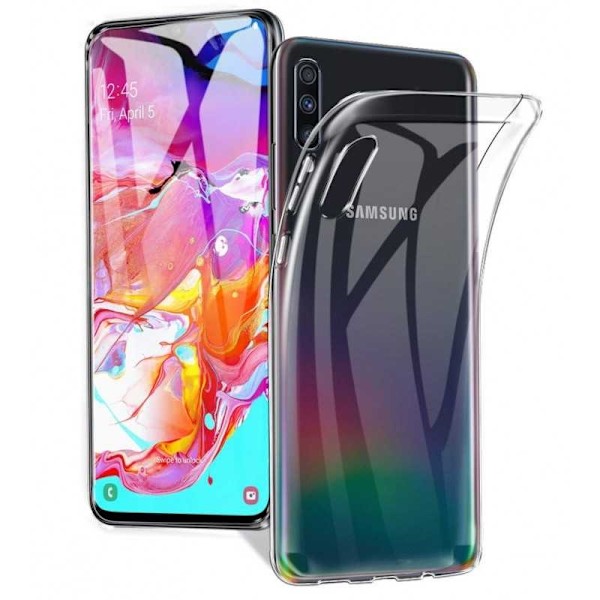 Samsung A70 stødabsorberende silikonecover Enkelt Transparent