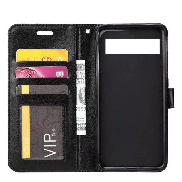 Google Pixel 6 Wallet Case PU-nahkainen 4-tasku Black