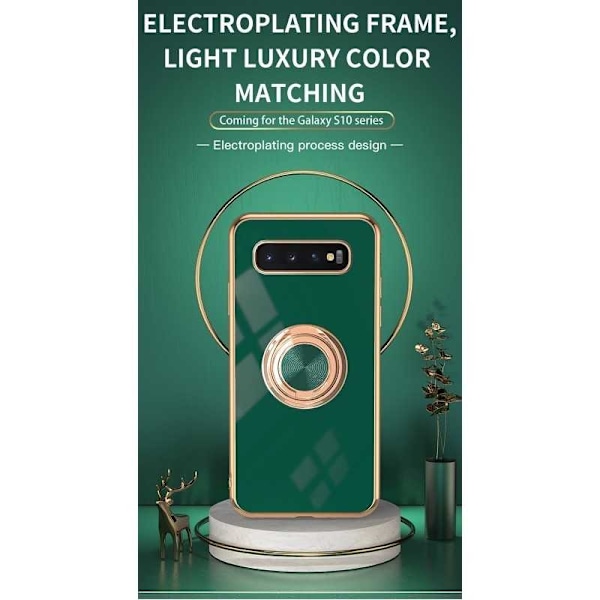 Samsung S10 tyylikäs ja iskunkestävä kotelo Flawless sormustelineellä Svart