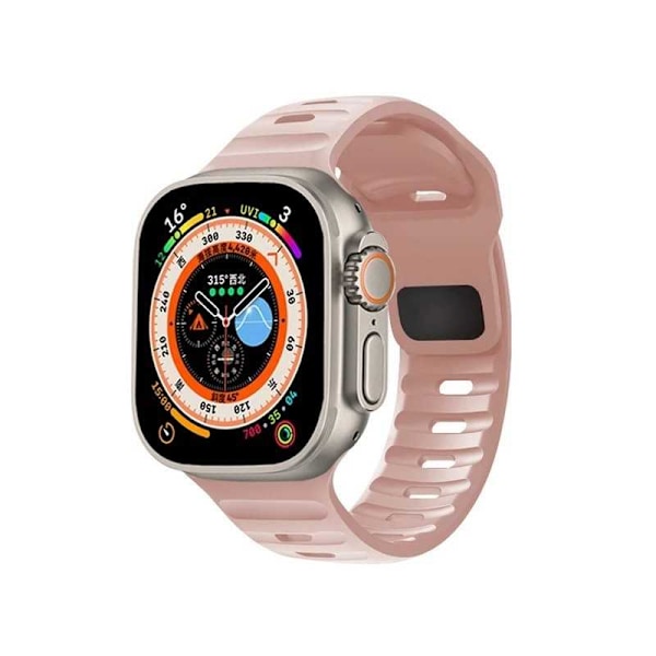 Apple Watch 42/44/45/49mm kestävä rannekoru Titan's Grip - vaaleanharmaa