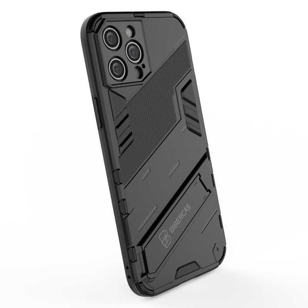 iPhone 12 Pro Max Iskunkestävä kotelo jalustalla ThinArmor V2 Svart