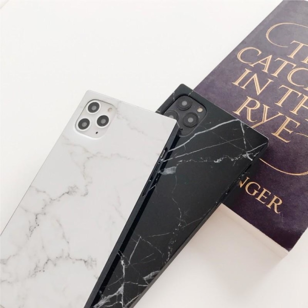 iPhone 11 Tyylikäs Marble Shell Square Svart