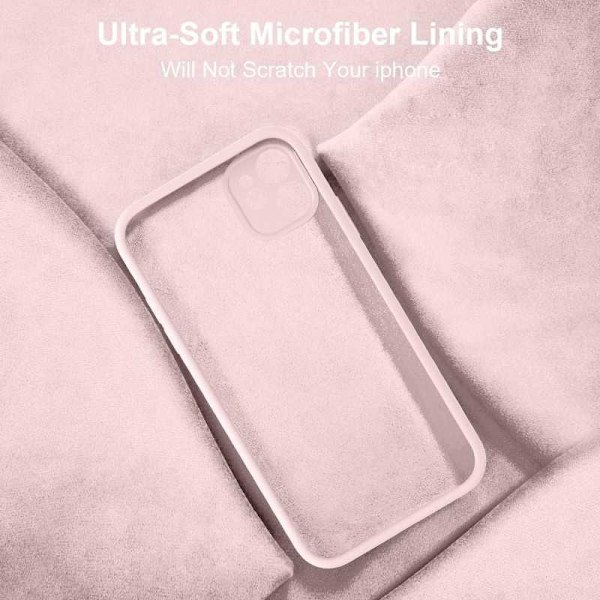 iPhone 11 Gummibelagd Mattrosa Skal Kameraskydd Liquid - Rosa