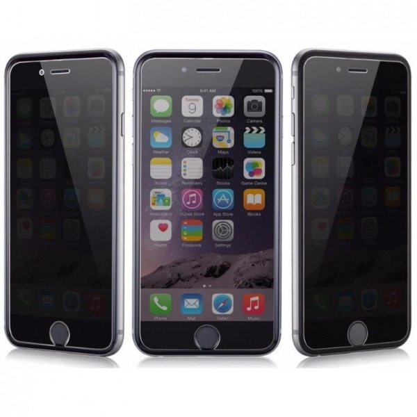 2-PACK iPhone 6 & 6 Privacy Hærdet glas 0,26 mm 2,5D 9H Transparent