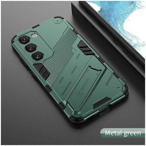 Samsung A15 5G Iskunkestävä kotelo jalustalla ThinArmor V2 - Vihreä Dark green