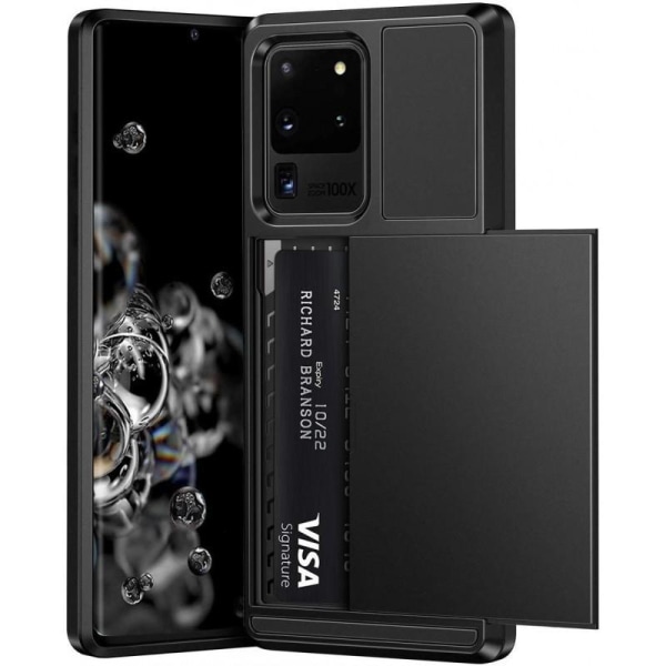 Samsung Galaxy S20 Ultra iskunkestävä kansi korttipaikalla Black