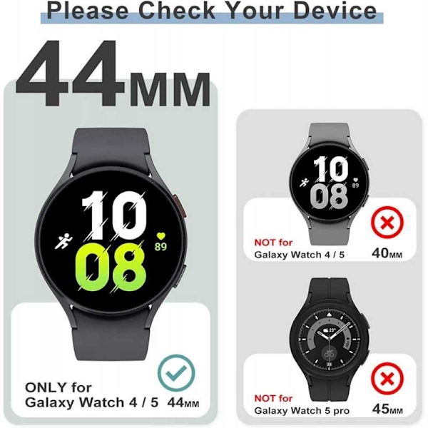 Heltäckande Skal Samsung Galaxy Watch 4 44mm 9H Härdat Glas Transparent