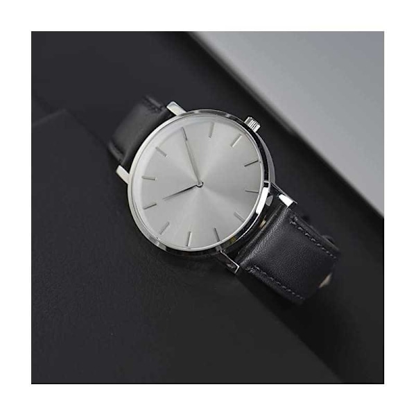 Klockarmband Svart PU-Läder 18/20/22mm - Stålspänne Black 20mm