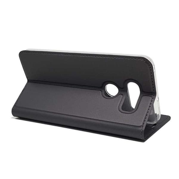 LG V30 Flip Case Smooth -korttipaikka Black