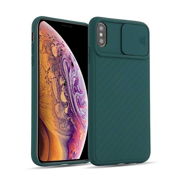 iPhone XS Max stødsikkert cover Indbygget kamerabeskyttelse CamShield Grön