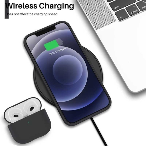 iPhone 12 Pro Max Gummibelagd Mattsvart Silikon Skal Svart