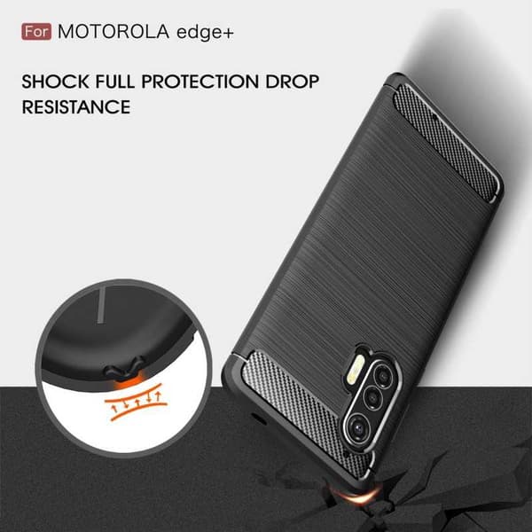 Motorola Moto Edge Plus iskunkestävä SlimCarbon -kotelo Black