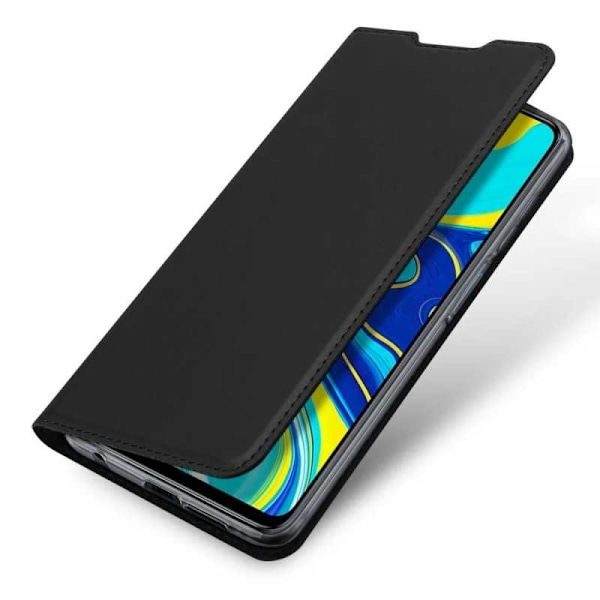 Xiaomi Redmi Note 9S / 9 Pro Flip Case Smooth -korttipaikka Black