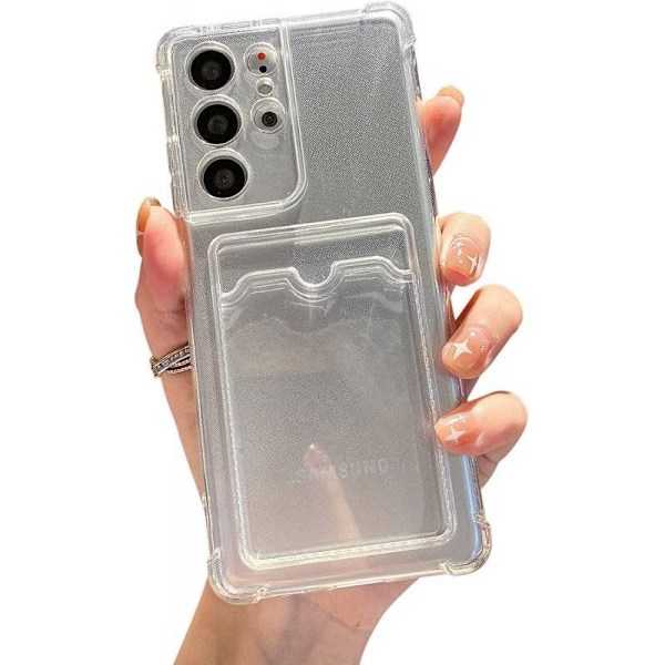Stødsikkert cover med kortrum Samsung S21 Ultra Transparent