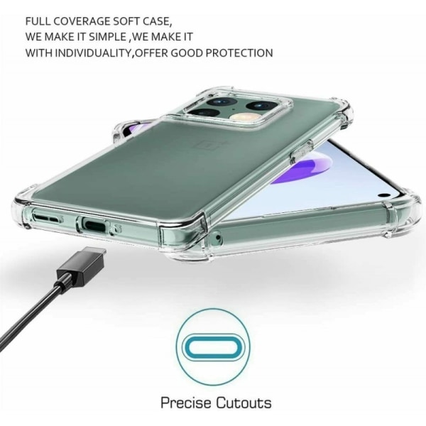 OnePlus 10 Pro Stöttåligt Skal med Förstärkta Hörn Transparent