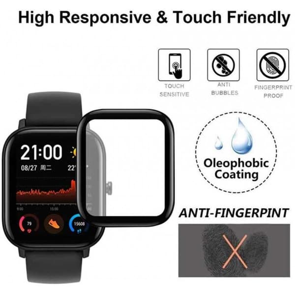 2-PACK Amazfit GTS FullFrame 3D Härdat glas 0.26mm 9H Transparent