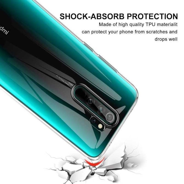 Xiaomi Redmi Note 8 Pro Stötdämpande Mjukt Skal Simple Transparent