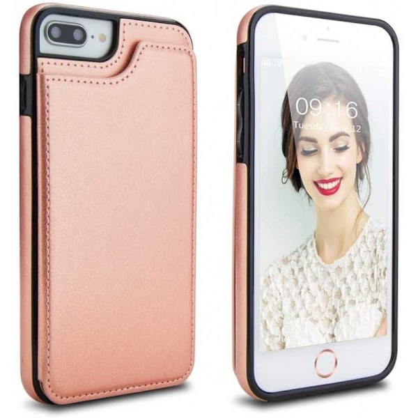 iPhone 7/8 / SE 2020 iskunkestävä kotelo, 3-taskuinen Flippr Rose Gold Pink gold