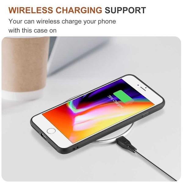 8-FACK iPhone 7 Plus / 8 Plus Stöttåligt Skal med Magnetisk Korthållare DG.MING Detach Black