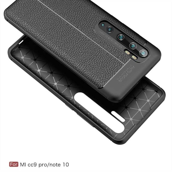 Xiaomi Mi Note 10 Lite stødabsorberende cover læderbag Black