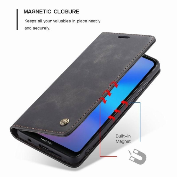 Huawei P20 Lite Elegant Flip Cover CaseMe 3-RUMMET Black