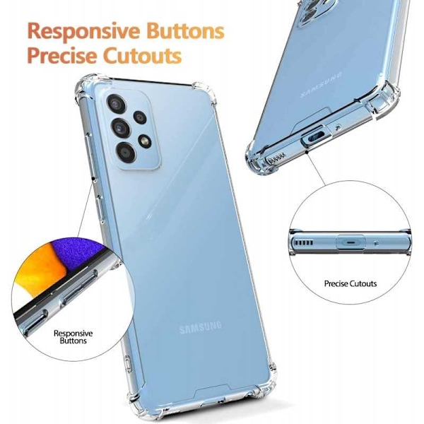 Samsung A23 5G stødabsorberende silikonetui Shockr Transparent
