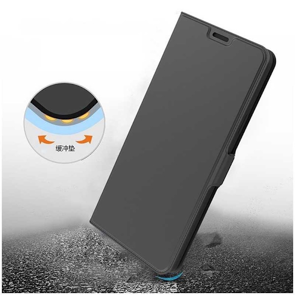 Redmi Note 12 Pro Flip Case Skin Pro V2 korttilokerolla Black