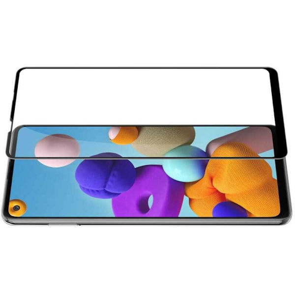Samsung A21s FullFrame 0,26 mm 2,5D 9H karkaistu lasi Transparent