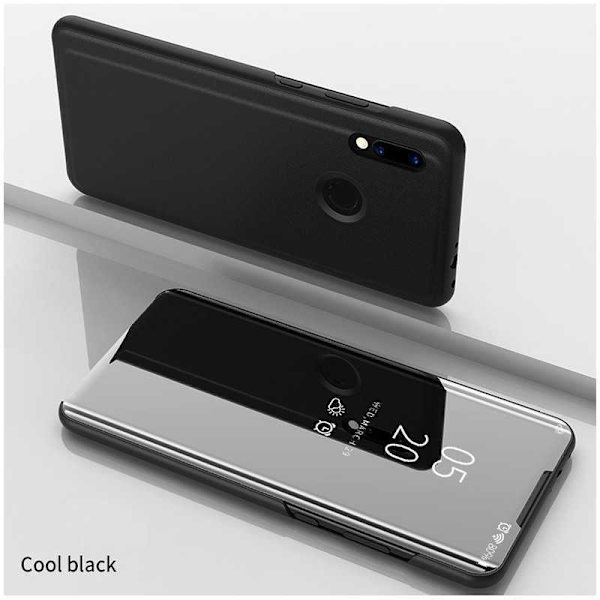 Redmi Note 7 Smart Flipfodral Clear View Standing V2 Rocket Svart