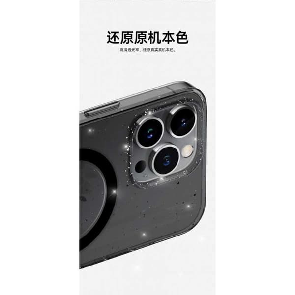 Glittery MagSafe -kuori iPhone 15lle - Musta