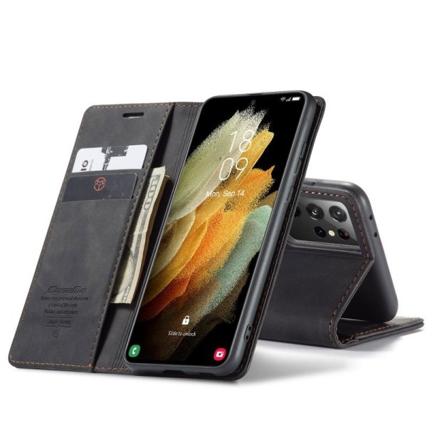 Samsung S21 Ultra Exclusive & Elegant Flip Case CaseMe 3-FACK Black