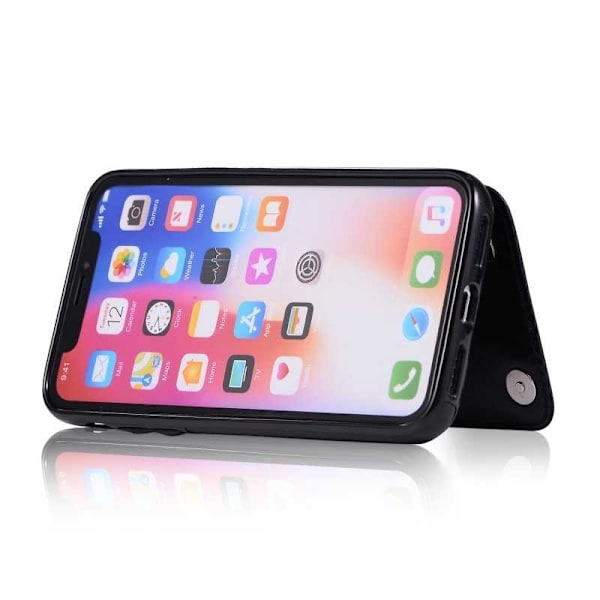 iPhone X Shockproof Case Kortholder 3-POCKET Flippr V2 Black
