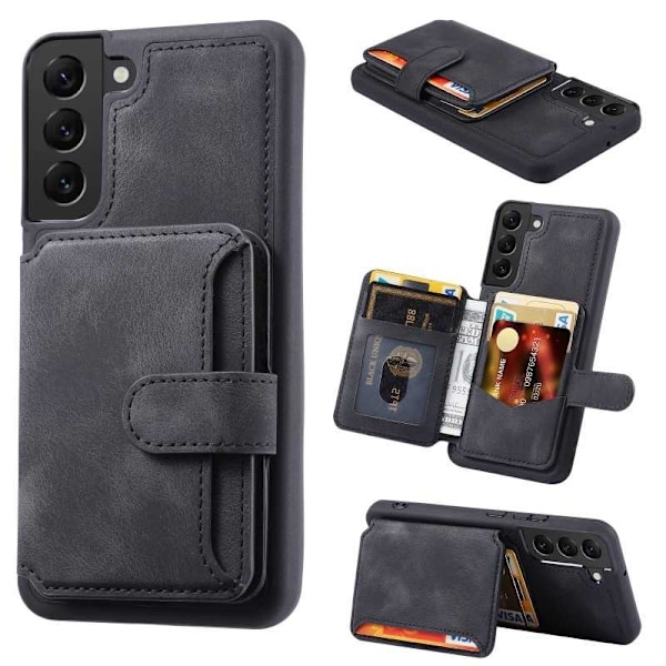 Samsung S22 Plus Iskunkestävä Premium Cover 7-SLOT Solid V6 Nordcell™ Black