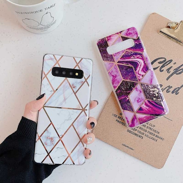 Samsung S10e Stilfuldt Marble Cover Premium Pink