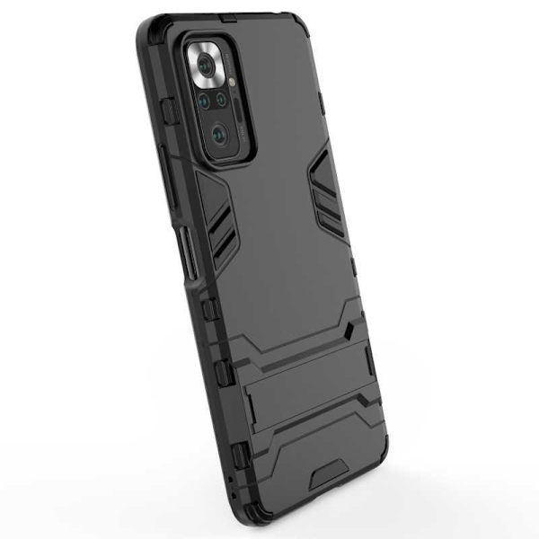 Xiaomi Redmi Note 10 Pro iskunkestävä kotelo jalustalla ThinArmor Black